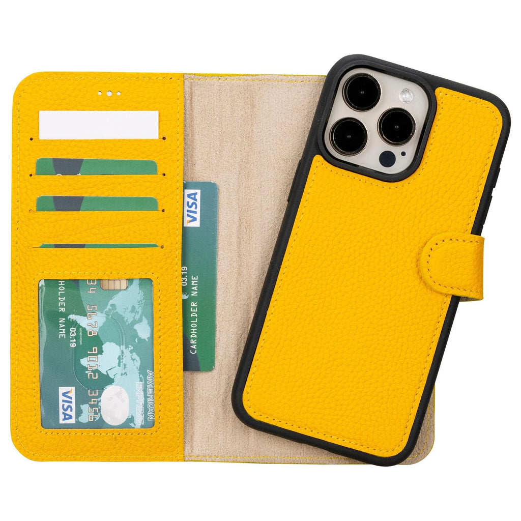 Magic iPhone 15 Detachable Leather Wallet Case - LuggageDesigners