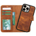 Magic iPhone 15 Pro Detachable Leather Wallet Case - LuggageDesigners