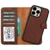 Magic iPhone 15 Plus Detachable Leather Wallet Case - LuggageDesigners