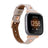 Ferro Leather Fitbit Watch Band with Rose Gold Trok Mizuri Leather