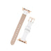 Ferro Leather Fitbit Watch Band with Rose Gold Trok Mizuri Leather
