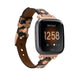 Ferro Leather Fitbit Watch Band with Rose Gold Trok Mizuri Leather
