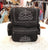 Black Suede leather Boot Stitch Backpack Cowhide and Conchos