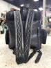 Black Suede leather Boot Stitch Backpack Cowhide and Conchos