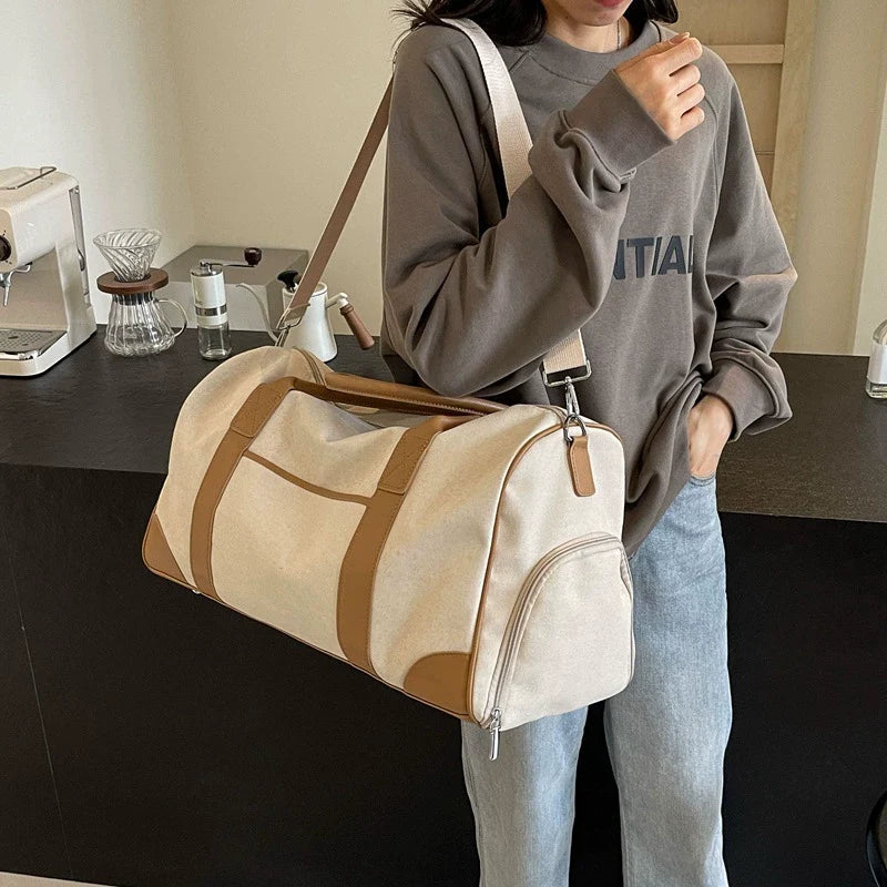 Personalized Weekender Bag with Shoes Compartment, Embroidered Travel Bag RockCow Leather Studio