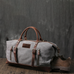 Personalized Canvas Duffel Bag, Waterproof Canvas Leather Weekend bag with Shoes Compartment for Men Women RockCow Leather Studio