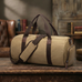 Canvas Duffel Bag For Mens Canvas Weekender Bag Men's Gym Bag Fashion Carry On Bag RockCow Leather Studio