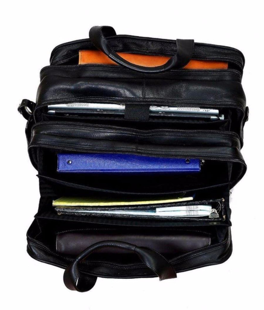 Claire Chase Jumbo Executive Computer Briefcase Saddle