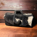 Cowhide Duffle Bag - Black and White Cowhide and Conchos