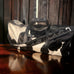 Cowhide Duffle Bag - Black and White Cowhide and Conchos