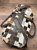 Cowhide Patch Duffle Bag Cowhide and Conchos