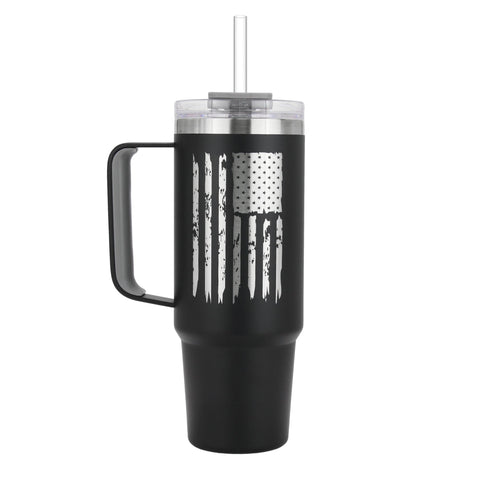 Drinco 30oz BugSur Tumbler with Handle (Black)-USA Flag Mercantile Mountain