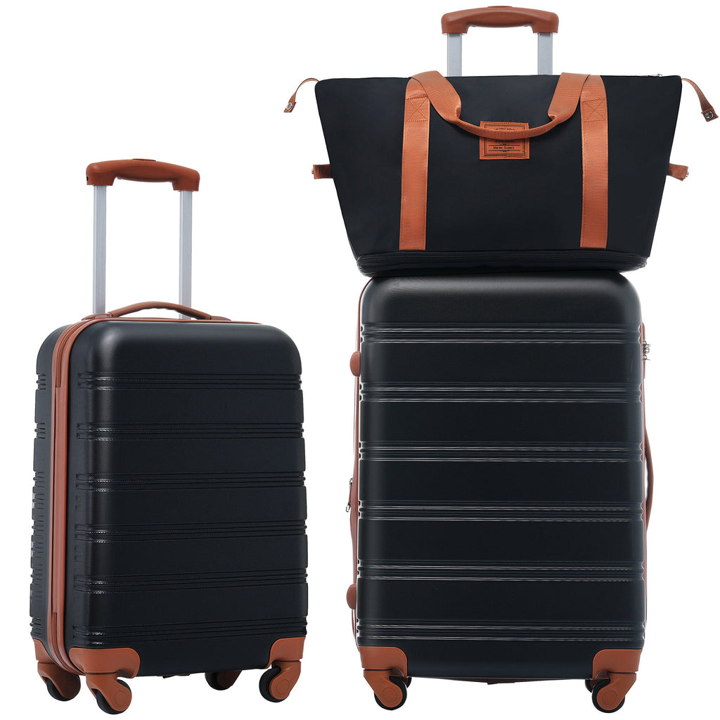 Hardshell Luggage Sets 2Pcs + bag Spinner Suitcase with TSA Lock Lightweight 20" + 24" Mercantile Mountain