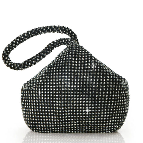 Rhinestone Clutch Evening Bags Sparkly Glitter Triangle Purse Trendy Attic Store01