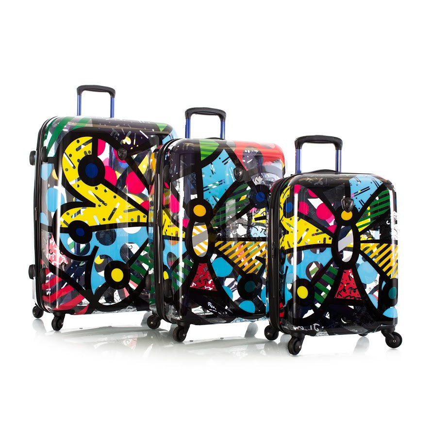 Heys Britto Butterfly Transparent 3pc Spinner Luggage Set Heys