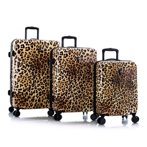 Heys Brown Leopard 3Pc Spinner Set Heys