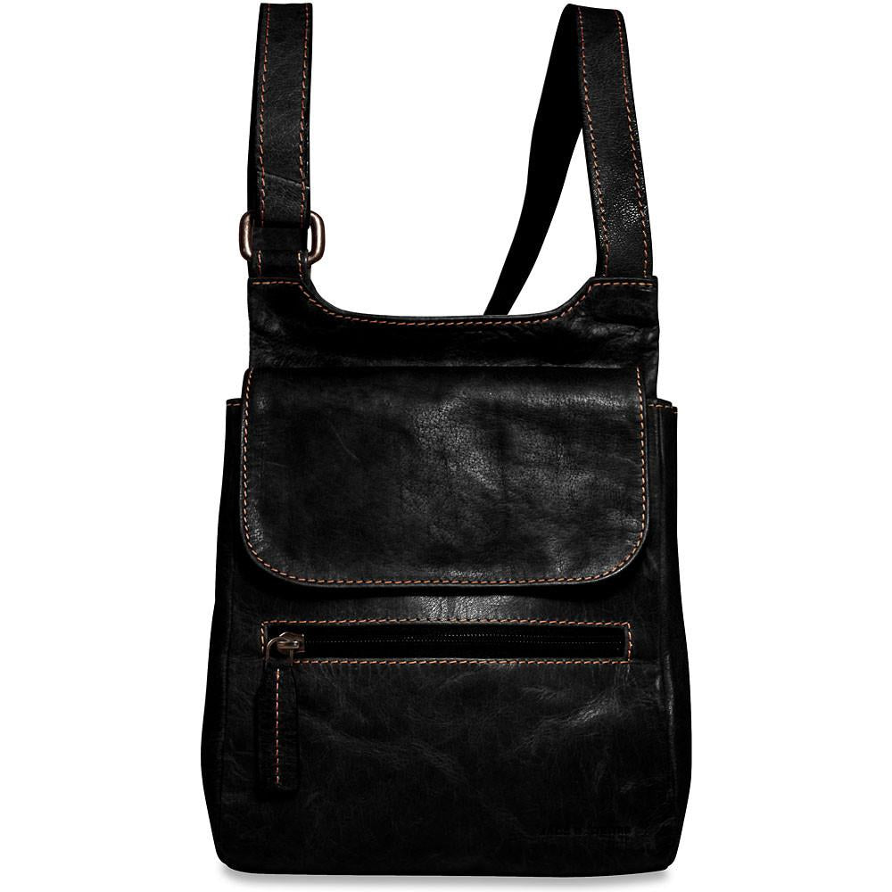 Jack Georges Voyager Collection Slim Crossbody Bag Black