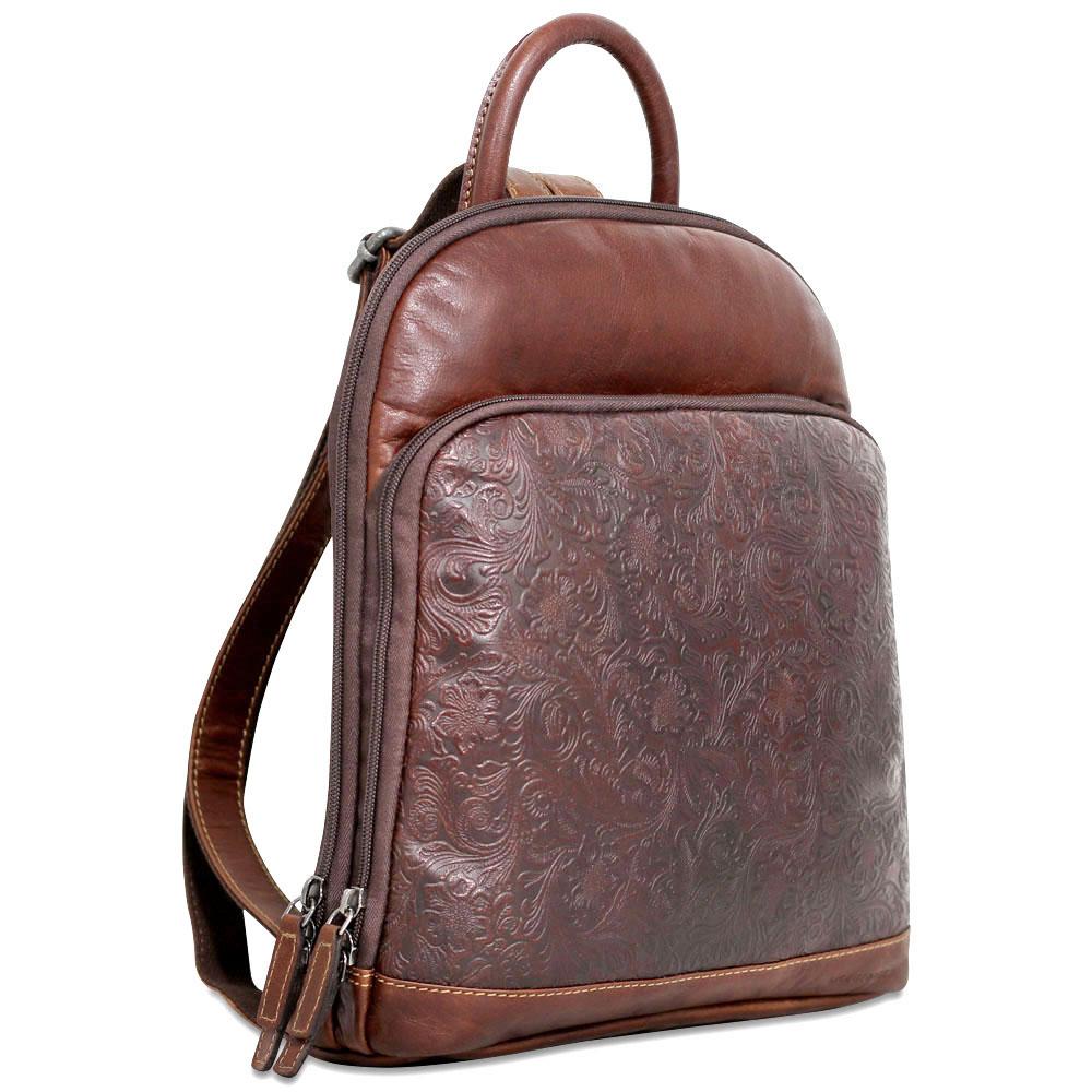 Jack Georges Voyager Floral Small Backpack Brown Jack Georges