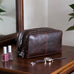 Jack Georges Voyager Leather Zip Toiletry Bag Black - Toiletry Kit