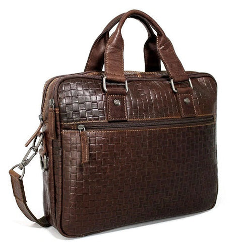 Jack Georges Voyager Woven Professional Zippered Briefcase Jack Georges