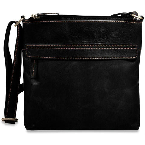 Jack Georges Voyager Zip Top Crossbody Hobo Black