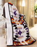 Lakota Skys Plush Throw Blanket Cowhide and Conchos