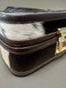 Lockable Hair on Hide Jewelry Case Cowhide and Conchos