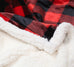 Lumberjack Plaid Plush Fur Sherpa Borrego Fleece Throw Blanket Cowhide and Conchos