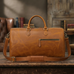 Handcrafted Leather Weekender Bag Retro Full Grain Leather Duffle Bag Mens Leather Carry-on Bag Large Vacation Holidays Travel Bag RockCow Leather Studio