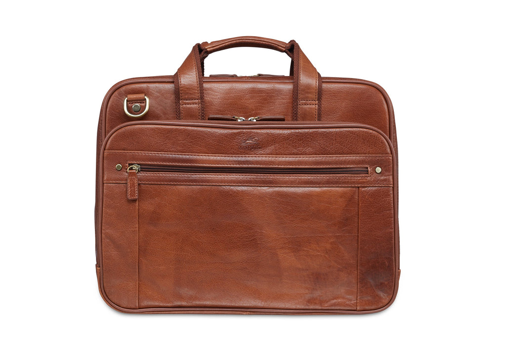 Mancini Arizona Double Compartment Zip Briefcase for 15.6'' Laptop Mancini