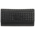 Mancini Basket Weave RFID Secure Quadruple Fold Wallet Mancini