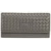 Mancini Basket Weave RFID Secure Quadruple Fold Wallet Mancini