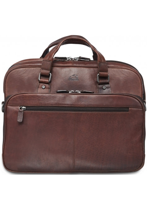 Mancini Buffalo Expandable Double Compartment Briefcase for 15.6'' Laptop / Tablet Mancini