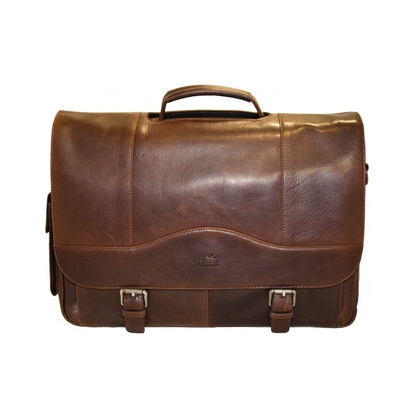 Mancini Buffalo Porthole Briefcase for 15.6'' Laptop or Tablet Mancini