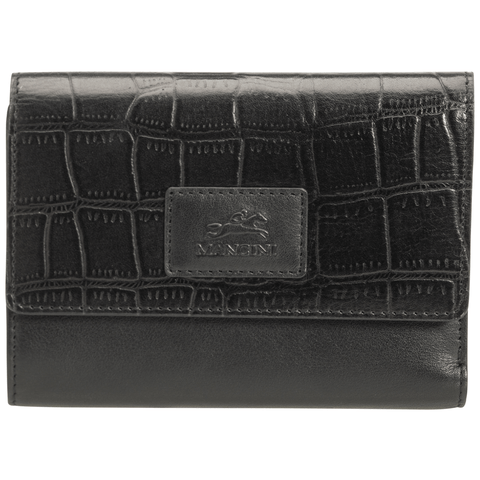 Mancini Croco RFID Secure Medium Clutch Wallet Mancini