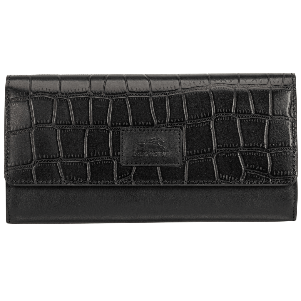 Mancini Croco RFID Secure Quadruple Fold Wallet Mancini