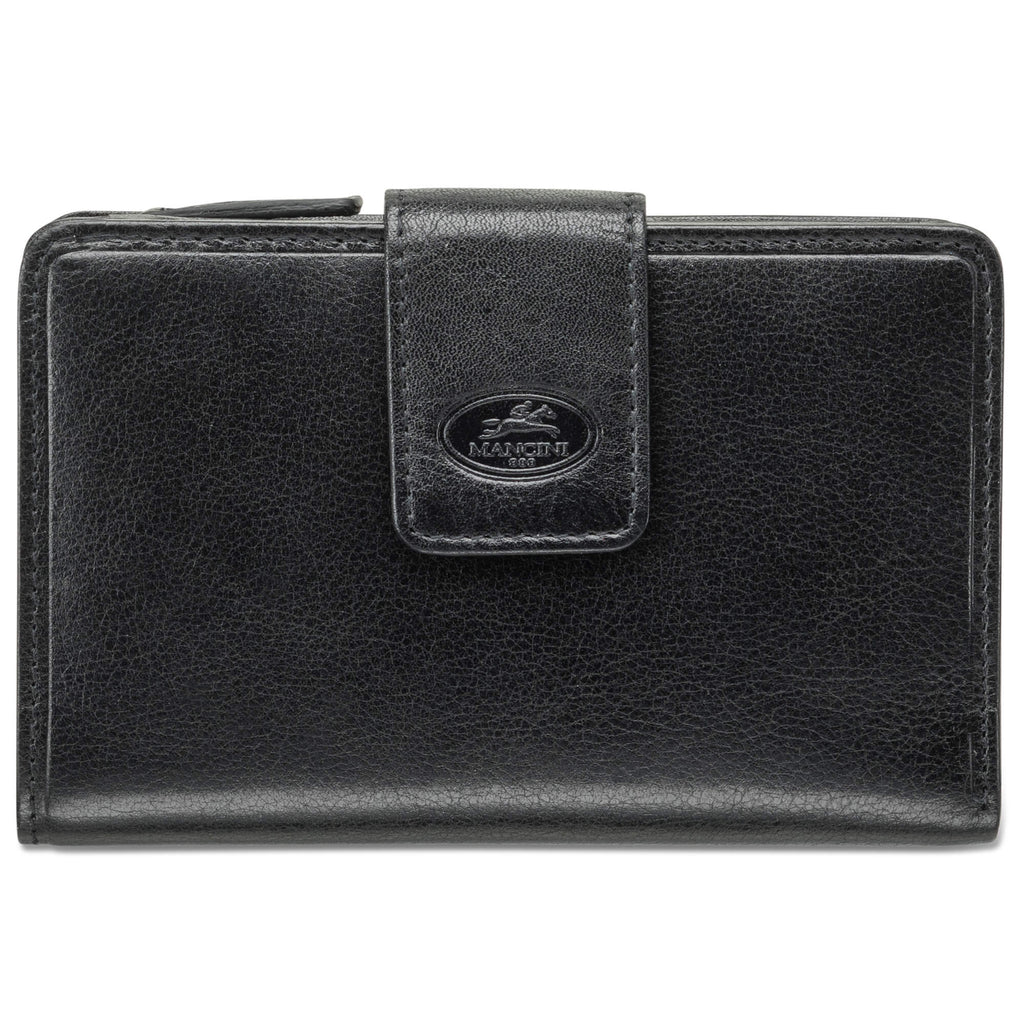 Mancini Ladies’ RFID Secure Medium Clutch Wallet Mancini