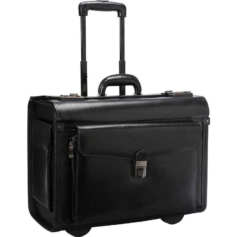 Mancini Leather Goods Deluxe Wheeled Catalog Case - LuggageDesigners