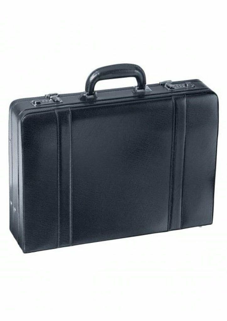 Mancini Leather Goods Expandable Attaché Case Black Mancini