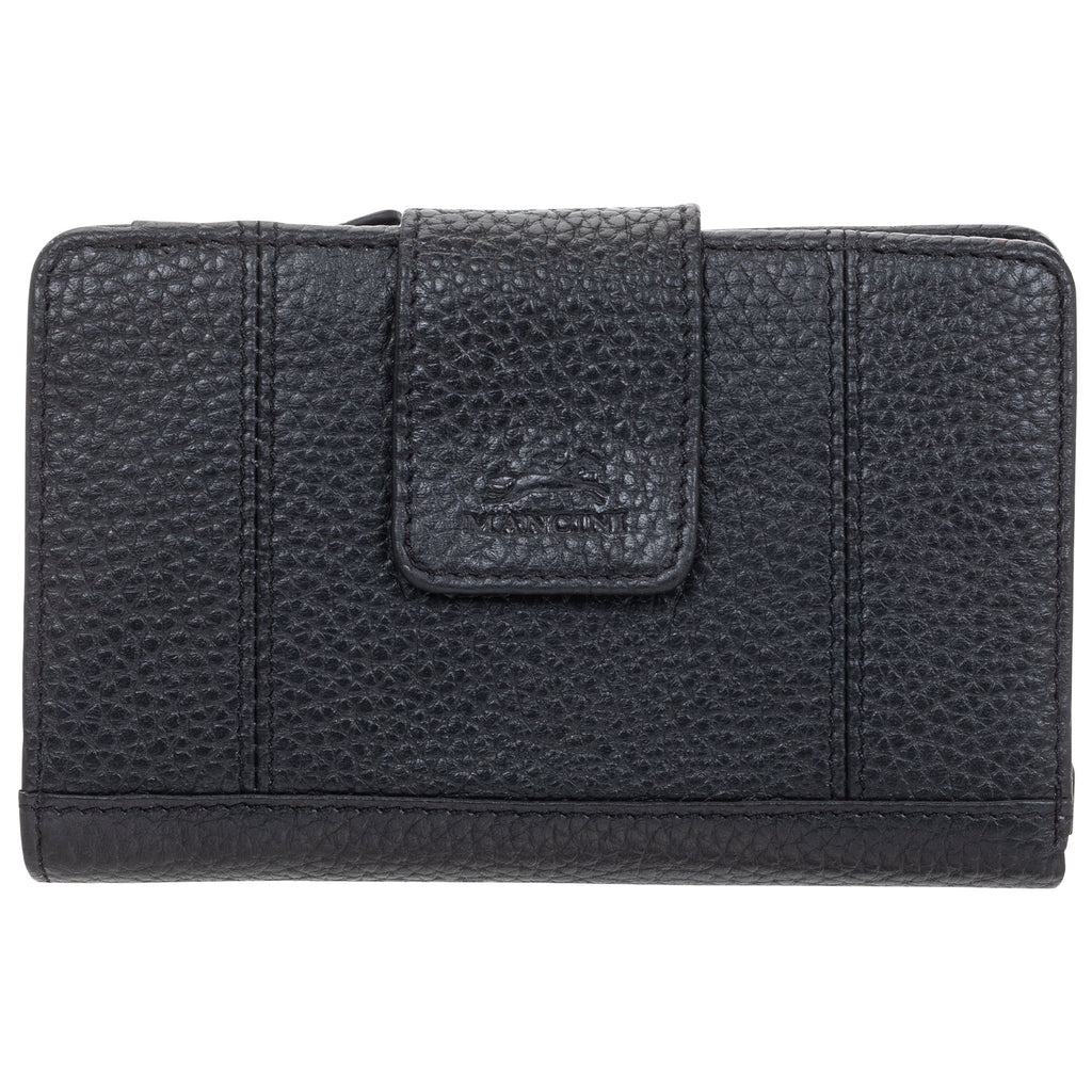 Mancini Pebbled Ladies’ RFID Medium Clutch Wallet Mancini