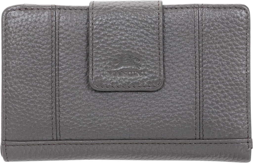 Mancini Pebbled Ladies’ RFID Medium Clutch Wallet Mancini
