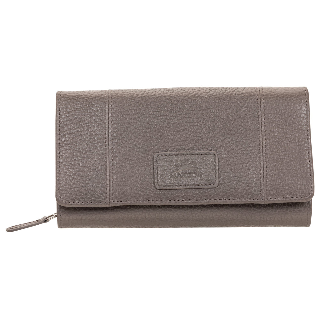 Mancini Pebbled Ladies’ RFID Medium Clutch Wallet Mancini