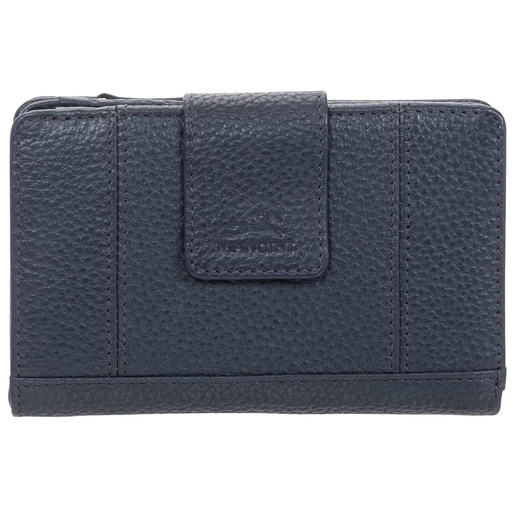 Mancini Pebbled Ladies’ RFID Medium Clutch Wallet Mancini