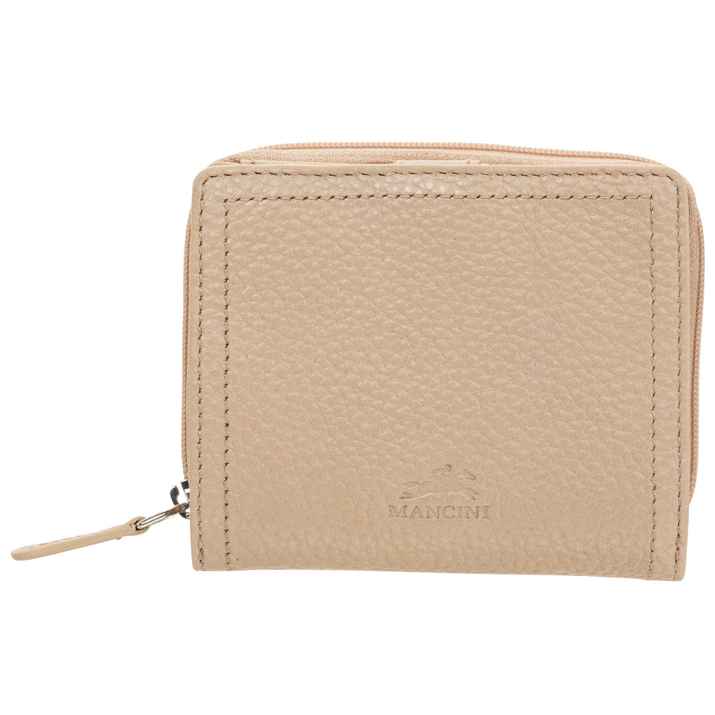 Mancini Pebbled Ladies’ RFID Small Clutch Wallet Mancini