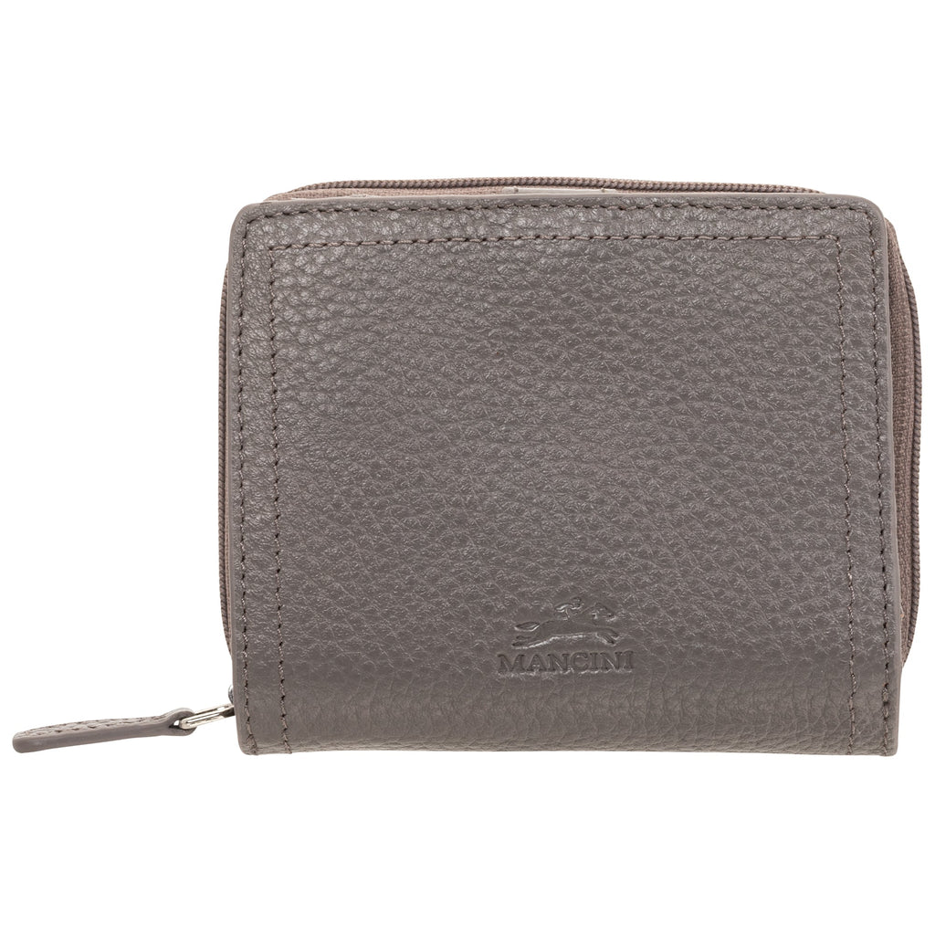 Mancini Pebbled Ladies’ RFID Small Clutch Wallet Mancini