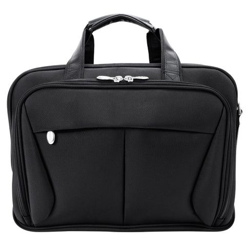 McKlein USA Pearson Expandable Double Compartment Briefcase Black - LuggageDesigners