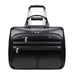 McKlein USA Wrightwood 17" Leather Wheeled Laptop Briefcase Black - LuggageDesigners