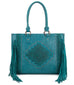 Montana West Tool Fringe Collection Concealed Carry Wide Tote Cowhide and Conchos
