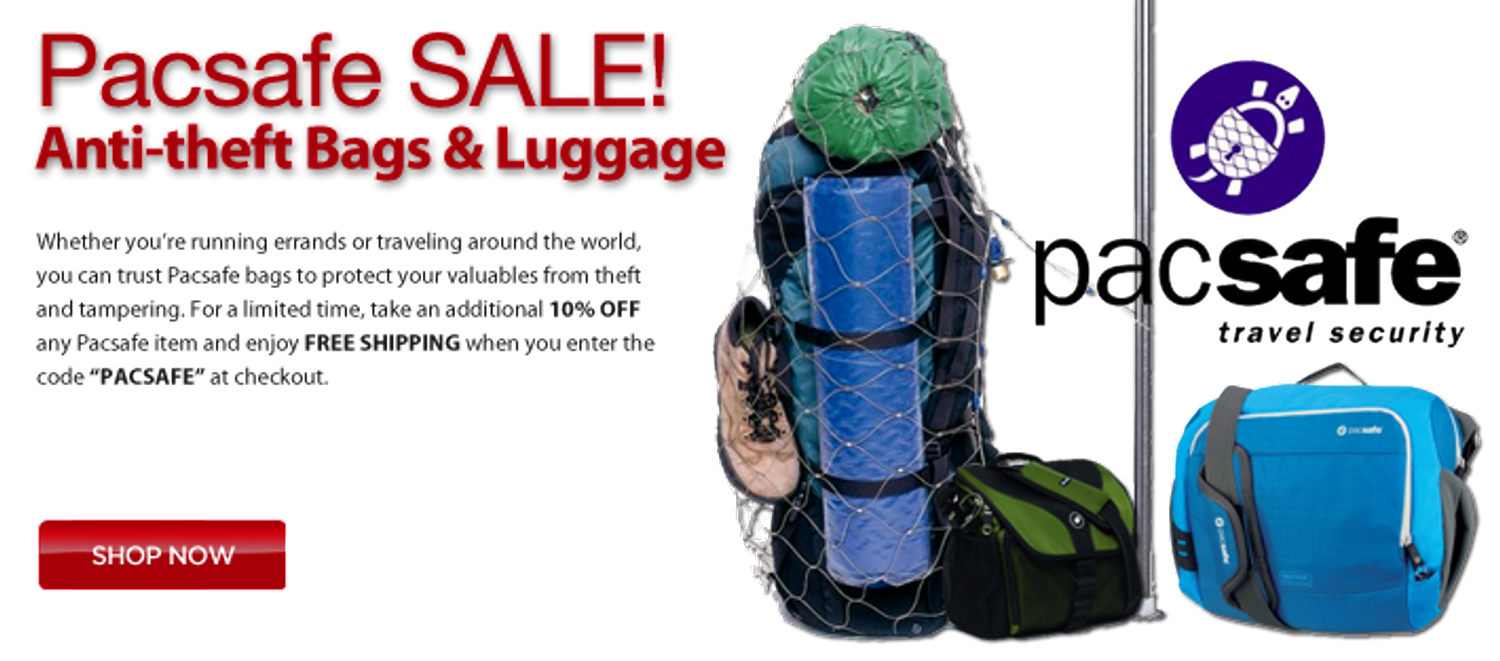 Pacsafe Sale. Save 10% off your Pacsafe Anti Theft travel bags order at checkout
