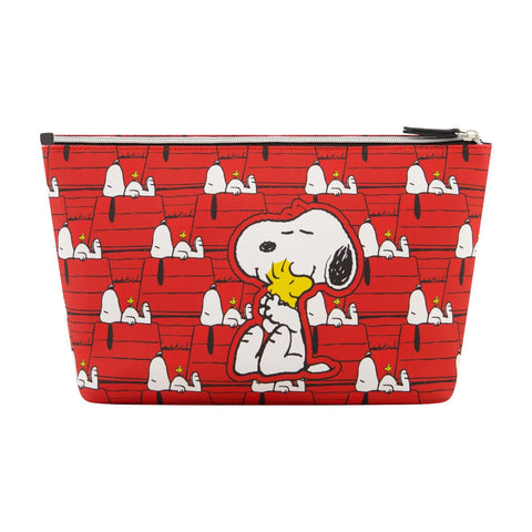 Snoopy & Woodstock Red All over Print Trapezoid Cosmetic Case Ful Luggage